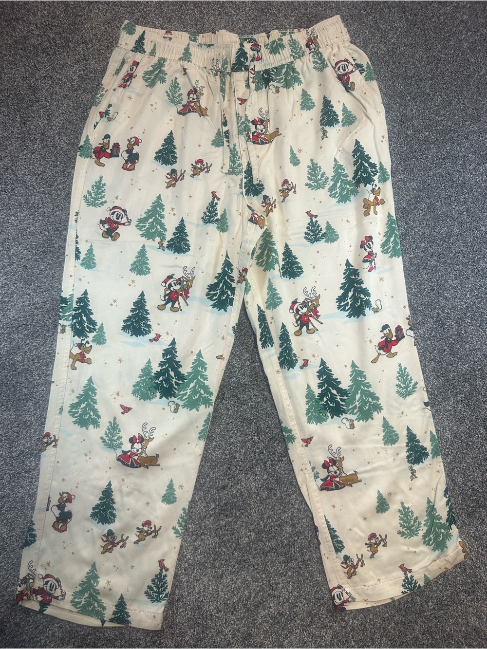 Disney Women’s Christmas Pajama Pants M Mickey Minnie Holiday Winter Lounge